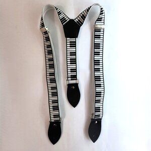 Piano Keys Print Adult Suspenders